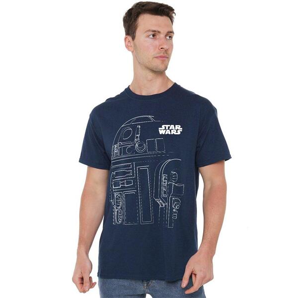 はやりっ子 ウォーズ メンズ トップス ティーシャツ Star Wars R2D2 Outline T-Shirt Navy 米国海軍