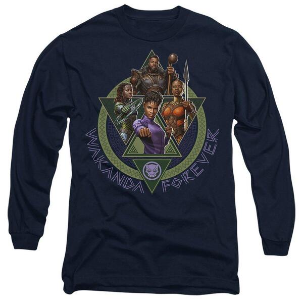 マーベル メンズ トップス ティーシャツ Marvel Black Panther: Wakanda Forever Shuri Okoye Nakia M Navy 米国海軍