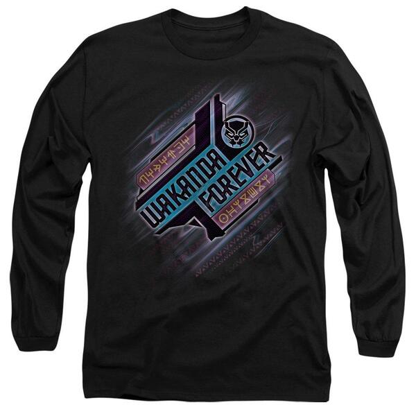 マーベル メンズ トップス プルオーバー Marvel Black Panther: Wakanda Forever Angled Long Sleeve Black 黒いこと