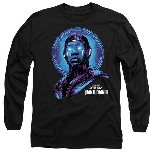 マーベル メンズ ボトムス 心地よいズボン下 プルオーバー Marvel AntMan Quantum Kang Long Sleeve T-Shirt Black 黒いこと