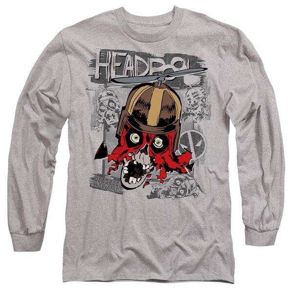 マーベル メンズ トップス ティーシャツ Marvel DEADPOOL \u0026 WOLVERINE SKETCHBOOK HEADPOOL ATTACKS Light Grey 薄墨色