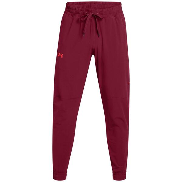 アンダーアーマー メンズ ボトムス 心地よいズボン下 貨物自動車背広 Under Armour Men\u0027s Baseline Woven Performance Tracksuit Bottom Red 赤いこと