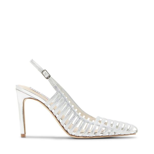 スティーブ マデン レディース シューズ サンダル 踵 Steve Madden Women\u0027s Carleigheeled Mulesilver しろがね色
