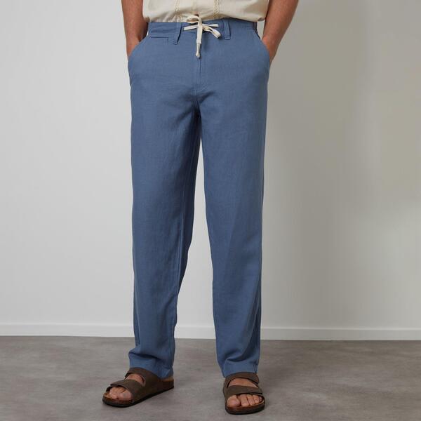 スリードベア メンズ ボトムス 心地よいズボン下 リネン Threadbare Annualinen Blend Casual Trousers Blue 青色