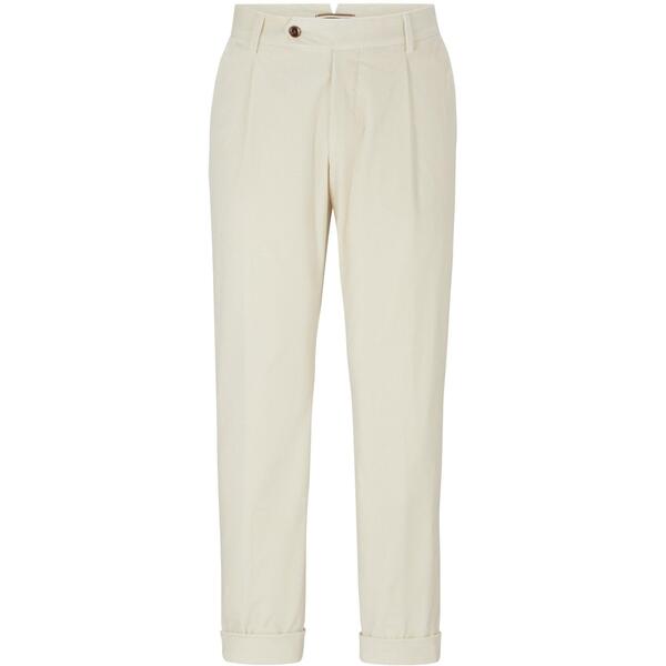 雇い主 メンズ ボトムス 心地好いズボン下 筋目 Boss Men\u0027s Perin Pleated Trousers White 白いこと
