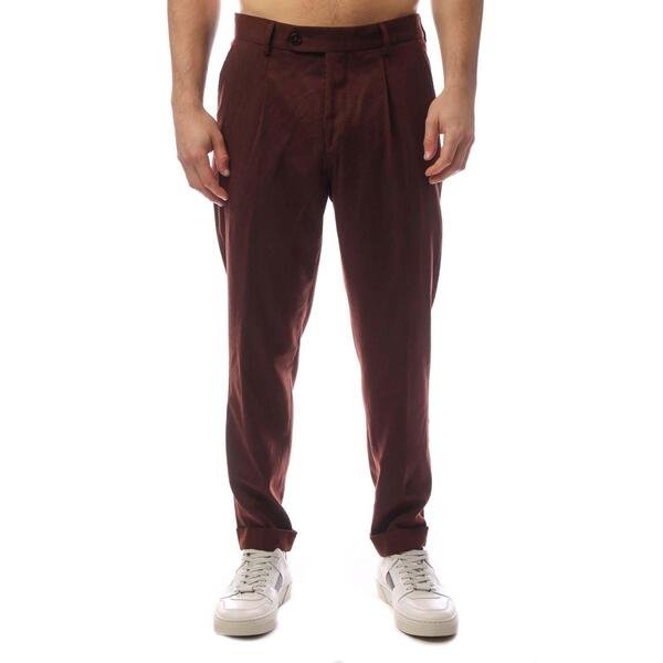 主任者 メンズ ボトムス 心地よいズボン下 筋目 Boss Men\u0027s Tailored Fit Pleated Trousers Red 赤いこと