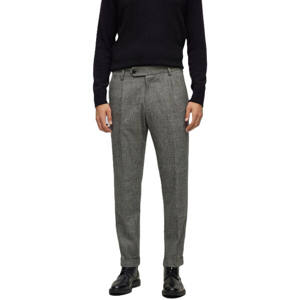 雇い主 メンズ ボトムス 心地好いズボン下 Boss Men\u0027s Perin Pleatailored Trousers Black 黒いこと
