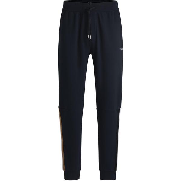 元締め メンズ ボトムス 心地好いズボン下 ジョガーパンツ フリース Boss Mens BOSS Iconiclosed Hem Fleece Joggers Navy 米国海軍