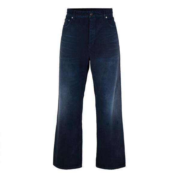 バレンシアガ メンズ ボトムス カジュアルパンツ Balenciaga Mens Curved Knee Trousers Navy ネイビー｜ReVida 店