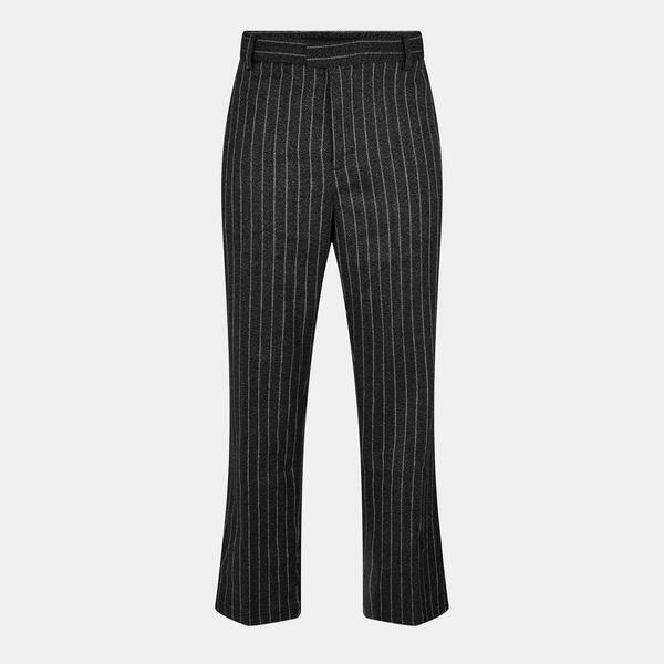 リプレゼント メンズ ボトムス 心地好いズボン下 引っ切り無い Represent Men\u0027stepped Straight Leg Trousers Black Pinstripe 黒いこと
