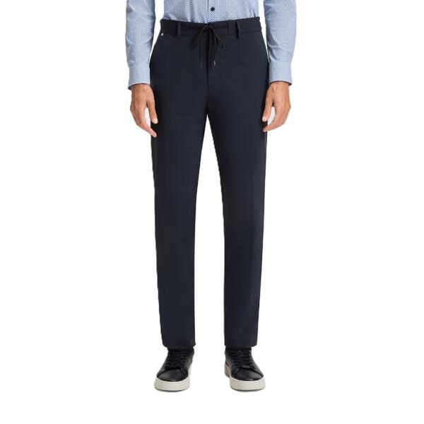 元締め メンズ ボトムス 心地好いズボン下 引っ切り無い Boss Men\u0027straight Leg Trousers Dark Blue 青み