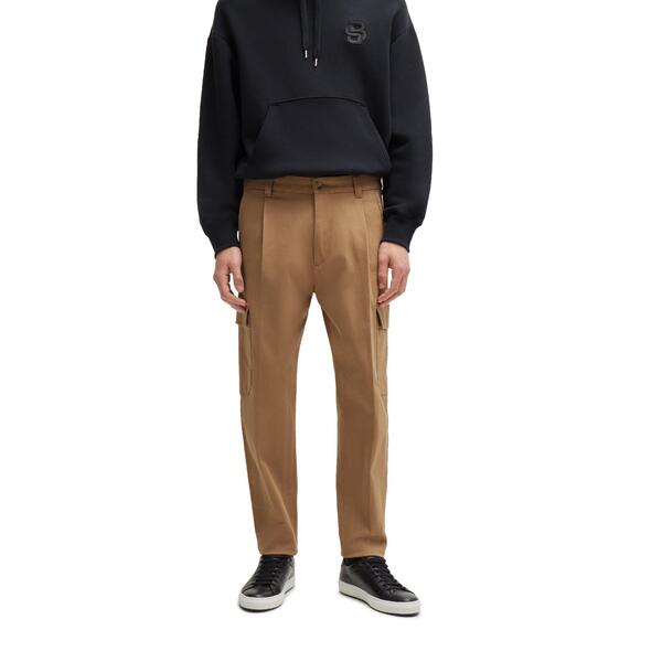 主任者 メンズ ボトムス 心地よいズボン下 引っ切り無い Boss Men\u0027s C Perin Cargo Straight Leg Trousers Open Beige ベージュ