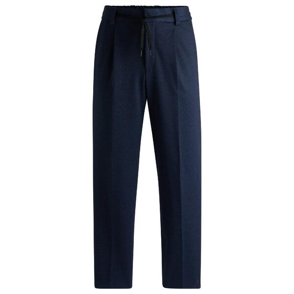 主任者 メンズ ボトムス 心地よいズボン下 引っ切り無い Boss Men\u0027straight Leg Trousers Dark Blue 青色