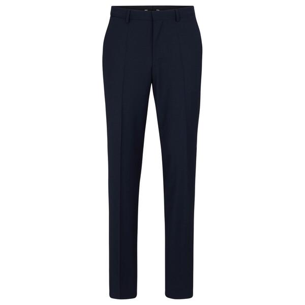 元締め メンズ ボトムス 心地好いズボン下 引っ切り無い Boss Men\u0027s H Leon Straight Leg Trousers Dark Blue 青み