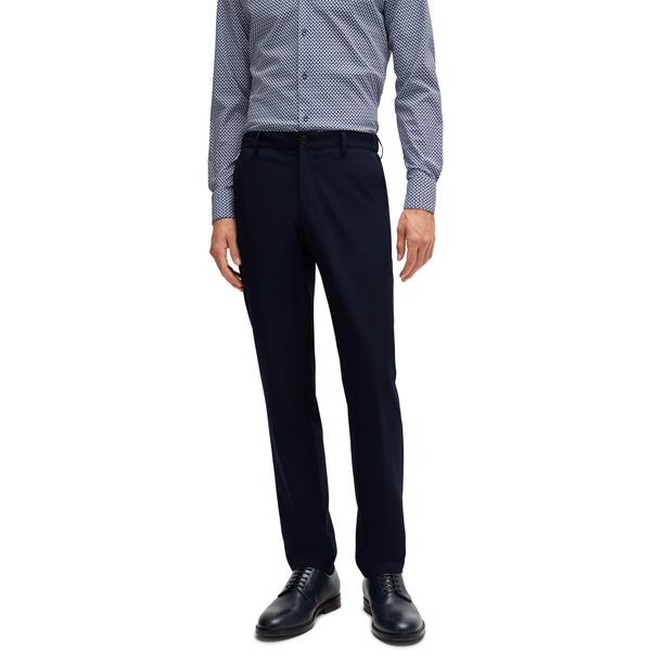 元締め メンズ ボトムス 心地好いズボン下 か細い相応う Boss Men\u0027slim Fitrousers Dark Blue 青み
