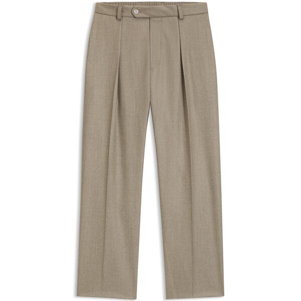 元締め メンズ ボトムス 心地好いズボン下 ワイドレッグ Boss Men\u0027s HBB Double Breasted Fullength Wide Leg Trousers Beige 263 ベージュ