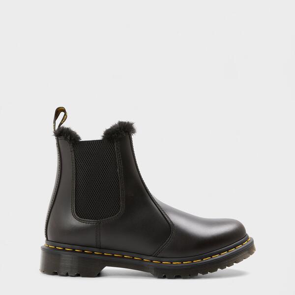 お医者さんマーチン レディース シューズ ブーツ・レインブーツ チェルシーブーツ チェルシー Dr Martens 2976 Leonore Fur Lined Chelsea Boot Dark Grey 薄墨色