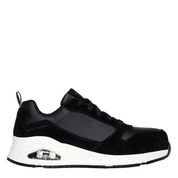 スケッチャーズ レディース シューズ ブーツ・レインブーツ スピード競技 Skechers Women\u0027s Uno SR Lace Up Safety Toe Non Slip Shoes Black/White 白いこと