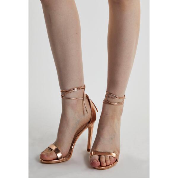 グラマラス レディース シューズ パンプス アンクル 踵 Glamorous Rose-Gold Ankle-Tie High-Heels Rose Gold ゴールド