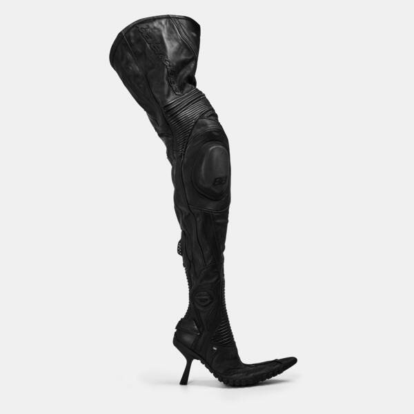 バレンシアガ レディース シューズ ブーツ・レインブーツ Balenciaga Biker Over-The-Knee Boots Black 黒いこと