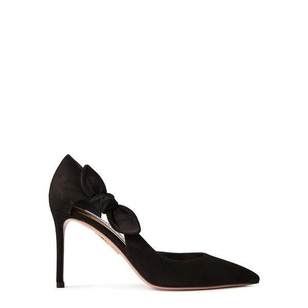 アクアズーラ レディース シューズ パンプス Aquazzura Women\u0027s Bow Tie Stiletto Court Shoes Black 黒いこと