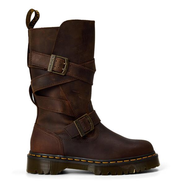 お医者さんマーチン レディース シューズ ブーツ・レインブーツ Dr Martens Women\u0027s Biker Boots Drk Brown Horse 赤銅色