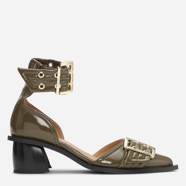 ガニー レディース シューズ パンプス 踵 Ganni Women\u0027s Block Heel Court Shoes Military Olive オリーブ