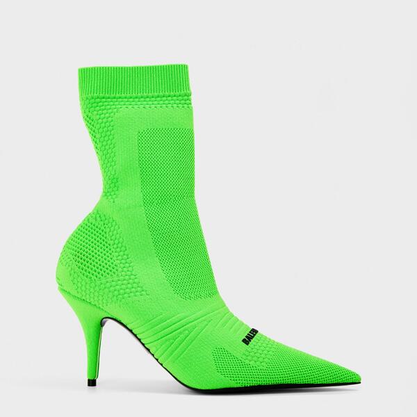 バレンシアガ レディース シューズ ブーツ・レインブーツ Balenciaga Knife 2.0 80粍 Bootie Fluo Green 緑であること