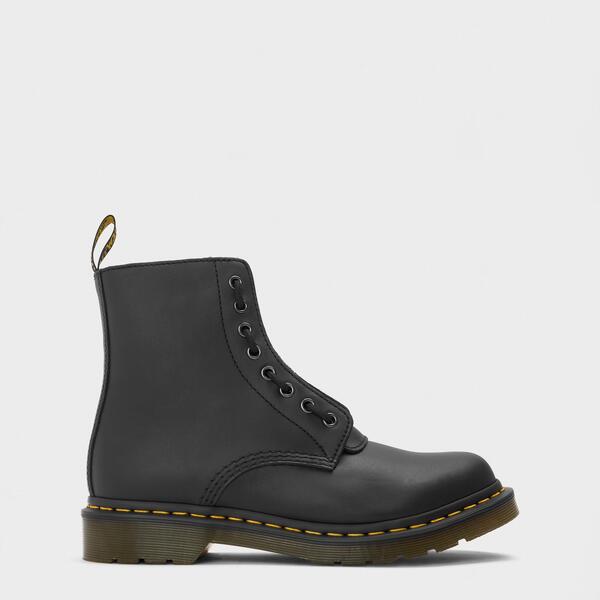 お医者さんマーチン レディース シューズ ブーツ・レインブーツ アンクル Dr Martens Women\u0027s パスカル Zipped Flat Ankle Boots Black Nappa 黒いこと
