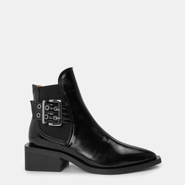 ガニー レディース シューズ ブーツ・レインブーツ チェルシーブーツ チェルシー Ganni Women's Chunky Buckle Chelsea Boots Black ブラック｜ReVida 店