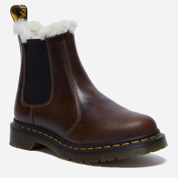 御医者さんマーチン レディース シューズ ブーツ・レインブーツ チェルシー Dr Martens Leonore Fur Lined Chelsea Darkhaki カーキ