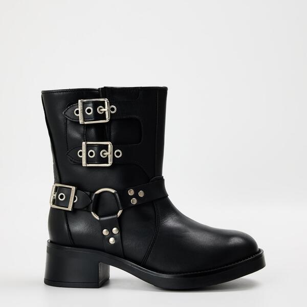 スティーブ マデン レディース シューズ ブーツ・レインブーツ アンクル 踵 Steve Madden Women\u0027s Becase Ankle Heeled Boots Black Lthr 黒いこと