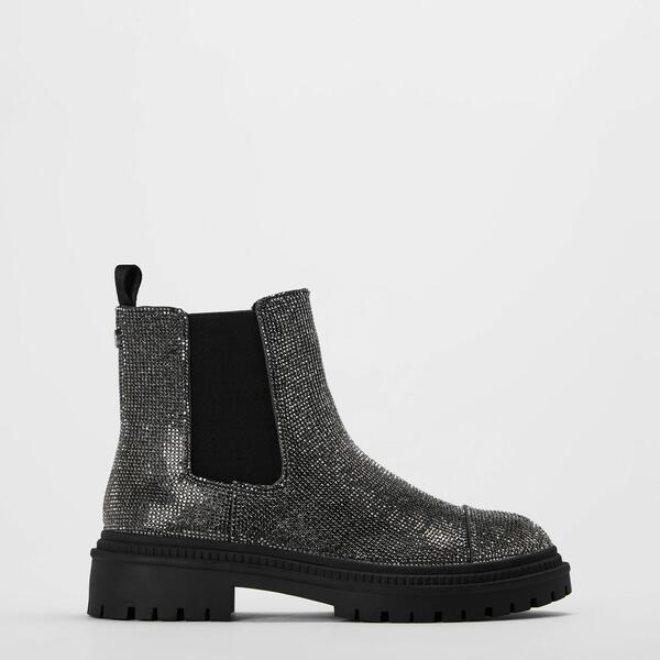 スティーブ マデン レディース シューズ ブーツ・レインブーツ アンクル Steve Madden Women\u0027s Moonlit Flat Ankle Boots Pewter ピューター