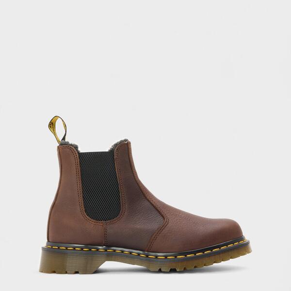 御医者さんマーチン レディース シューズ ブーツ・レインブーツ チェルシーブーツ チェルシー Dr Martens 2976 Grizzly Lined Chelsea Boots Dark Brown 赤銅色