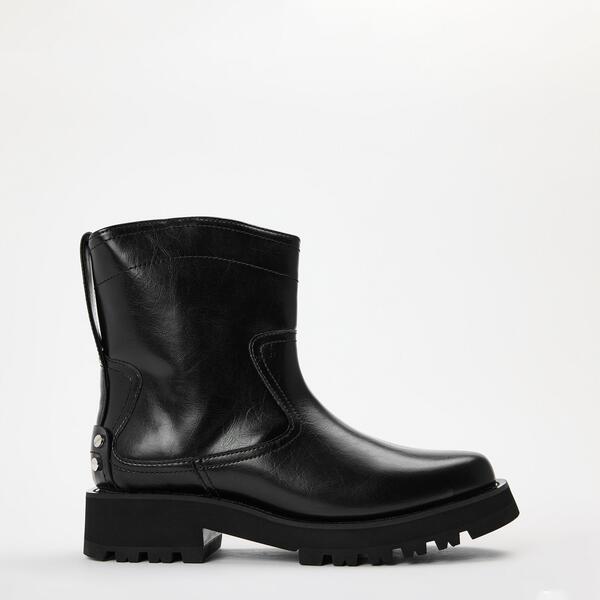 ガニー レディース シューズ ブーツ・レインブーツ プラットフォームブーツ プラットフォーム Ganni Women's Low Boot Crink Platform Boots Black ブラック｜ReVida 店