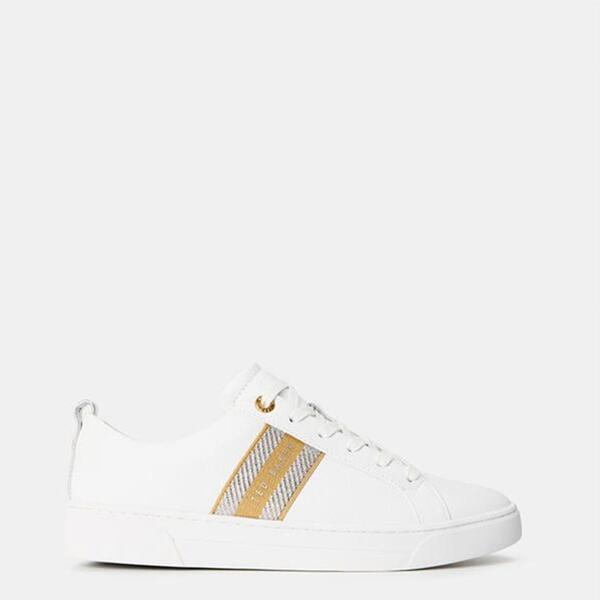 テッドベーカー レディース シューズ スニーカー Ted Baker Womens Low-Top Trainers White/Gold 白いこと
