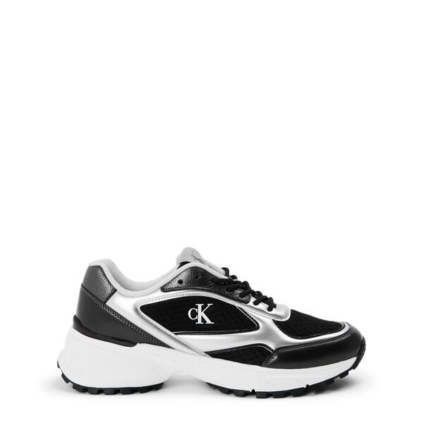 カルバンクライン レディース シューズ スニーカー Calvin Klein Women\u0027s CK L Hike Runner Chunky Trainers Black/Silver 黒いこと
