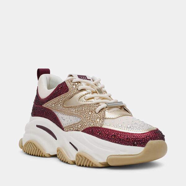 スティーブ マデン レディース シューズ スニーカー Steve Madden Privy Trainer Ld99 Cherry/Gold ゴールド