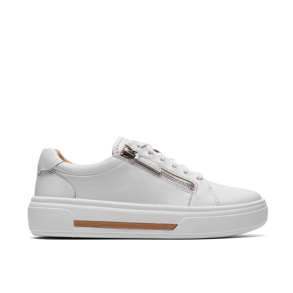 クラークス レディース シューズ スニーカー Clarks Women\u0027s Low-Top Trainers White Leather 白いこと