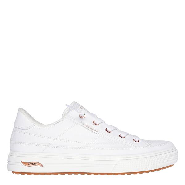 スケッチャーズ レディース シューズ スニーカー Skechers Arch Fit Arcade-Meet Ya There Canvas Trainers Womens White 白いこと