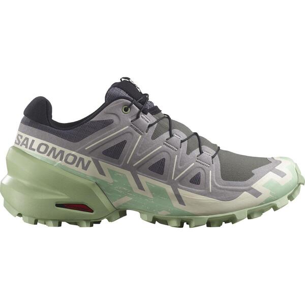 サロモン レディース シューズ スニーカー Salomon Speedcross 6 Trail Running Shoes Womens Clay/Lime 菩提樹