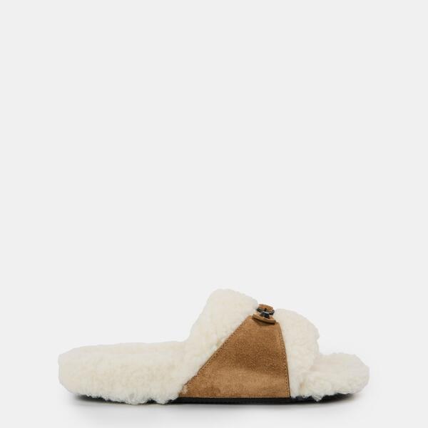 バレンシアガ レディース シューズ サンダル Balenciaga Women\u0027s Balaska Slider Slippers Off White/Camel 象牙色
