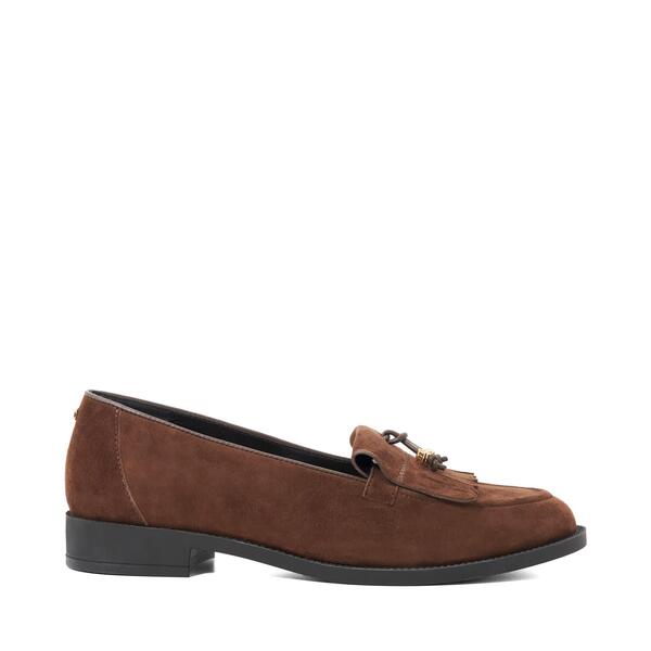 デューンロンドン レディース シューズ パンプス 置き目毛皮 Dune London Women\u0027s Globetrot Loafers Brown Suede 赤銅色