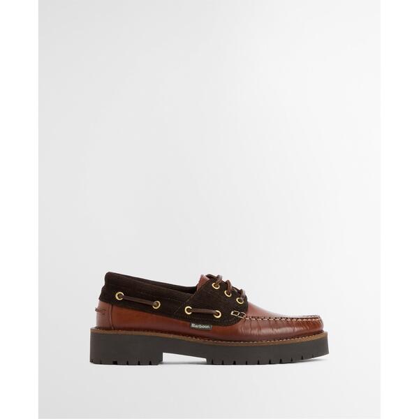 バブアー レディース シューズ パンプス Barbour Womens Darras Boat Shoes Dark Brown 赤銅色