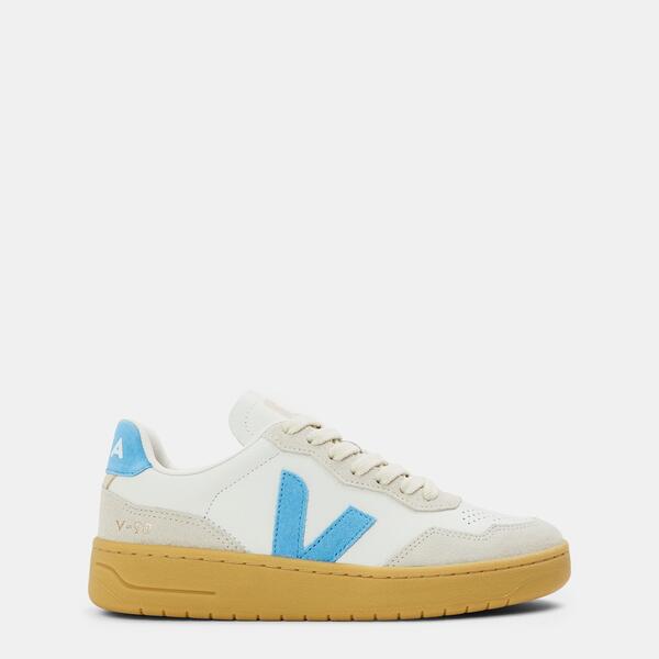 ヴェジャ レディース シューズ スニーカー なめし革 Veja Women\u0027s Bastleather Courtrainers White/Aqua 白いこと