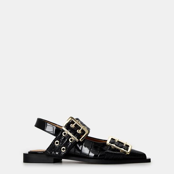 ガニー レディース シューズ パンプス Ganni Women\u0027s Cro Flt Ballet Pumps Black 黒いこと