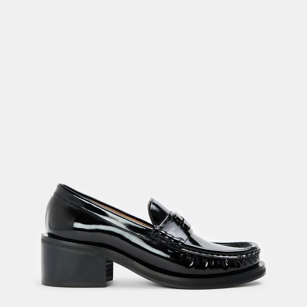 ガニー レディース シューズ パンプス 置き目毛革 踵 Ganni Women\u0027s Mid Heeloafers Black 黒いこと