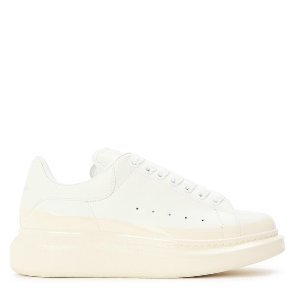 アレキサンダー・マックイーン レディース シューズ スニーカー 刷り上げる なめし革 ロゴタイプ Alexander McQueen Women\u0027s Logo Print Leather Oversized Trainers White/Latte 白いこと