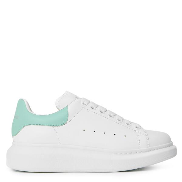 アレキサンダー・マックイーン レディース シューズ スニーカー 刷り上げる なめし革 ロゴタイプ Alexander McQueen Women\u0027s Logo Print Leather Oversized Trainers White/Spearmint 白いこと