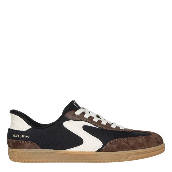 スケッチャーズ レディース シューズ スニーカー オーバーレイ スエードクロス なめし革 Skechers Duraleather \u0026 Suede Overlay Bungee Low-Top Trainers Womens Brown 赤銅色